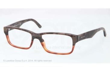 Image of Prada Eyeglass Frames PR16MV QE11O1-55 - Mimetic Bronw/Brown Transp Frame