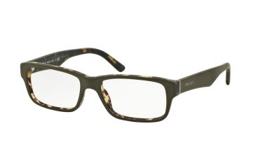 Image of Prada Eyeglass Frames PR16MV UBF1O1-55 - Top Green/matte Tortoise Frame