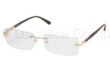 Image of Prada Eyeglasses PR69LV with No-Line Progressive Rx Prescription Lenses 5AK1O1-5516 - Shiny Gold 