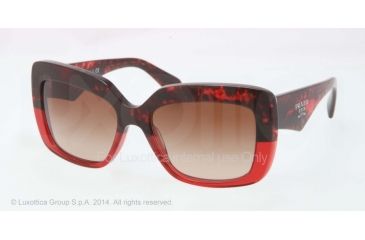 Image of Prada HANDBAG PR03QS Bifocal Prescription Sunglasses PR03QS-RO01Z1-55 - Lens Diameter 55 mm, Frame Color Red Havana Grad Red