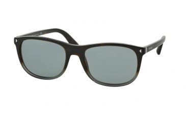 Image of Prada JOURNAL PR01RS Single Vision Prescription Sunglasses PR01RS-TKT3C2-57 - Lens Diameter 57 mm, Frame Color Dark Havana Grad Opal Grey