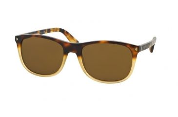 Image of Prada JOURNAL PR01RS Single Vision Prescription Sunglasses PR01RS-TKZ2P1-57 - Lens Diameter 57 mm, Frame Color Light Havana Grad Opal Yellow