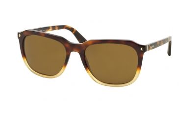 Image of Prada JOURNAL PR02RS Bifocal Prescription Sunglasses PR02RS-TKZ2P1-57 - Lens Diameter 57 mm, Frame Color Light Havana Grad Opal Yellow