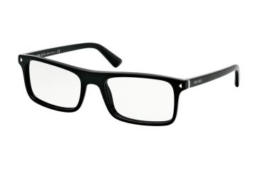 Image of Prada JOURNAL PR02RV Progressive Prescription Eyeglasses 1AB1O1-54 - Black Frame