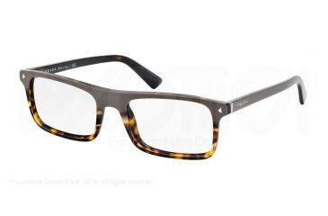 Image of Prada JOURNAL PR02RV Progressive Prescription Eyeglasses TFL1O1-54 - Grey/havana Frame