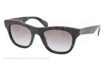 Image of Prada JOURNAL PR04QS Single Vision Prescription Sunglasses PR04QS-1BO0A7-52 - Lens Diameter 52 mm, Frame Color Matte Black