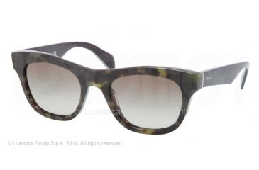 Image of Prada JOURNAL PR04QS Single Vision Prescription Sunglasses PR04QS-LAB4M1-52 - Lens Diameter 52 mm, Frame Color Green Havana