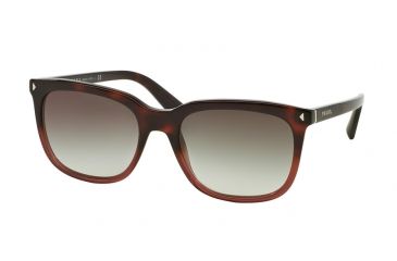 Image of Prada JOURNAL PR12RS Single Vision Prescription Sunglasses PR12RS-TWC0A7-56 - Lens Diameter 56 mm, Frame Color Red Havana Gradient