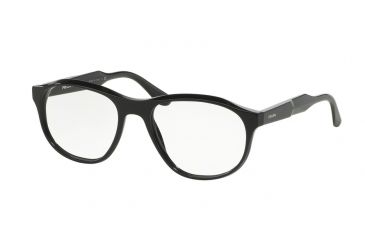 Image of Prada JOURNAL PR12SV Single Vision Prescription Eyeglasses 1AB1O1-54 - Black Frame