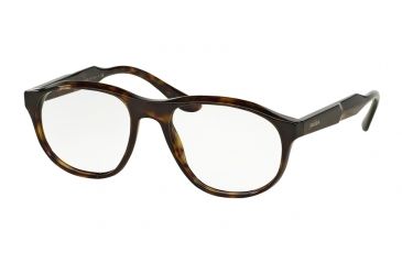 Image of Prada JOURNAL PR12SV Single Vision Prescription Eyeglasses HAQ1O1-54 - Havana Frame