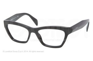 Image of Prada JOURNAL PR14QV Progressive Prescription Eyeglasses 1AB1O1-51 - Black Frame