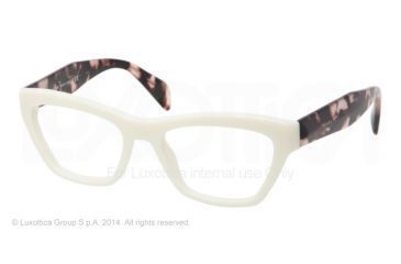 Image of Prada JOURNAL PR14QV Progressive Prescription Eyeglasses 7S31O1-51 - Ivory Frame