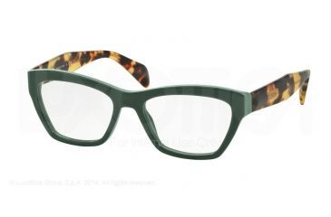 Image of Prada JOURNAL PR14QV Progressive Prescription Eyeglasses TFO1O1-53 - Opal Green/green Frame