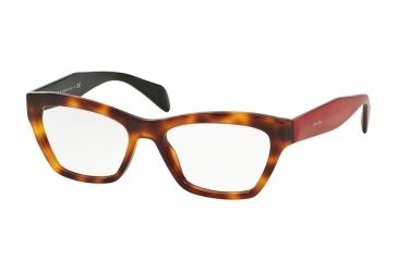 Image of Prada JOURNAL PR14QV Progressive Prescription Eyeglasses TKR1O1-53 - Havana Frame