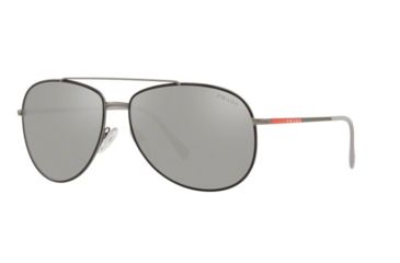 Image of Prada LIFESTYLE PS55US Bifocal Prescription Sunglasses, 57mm, Black Rubber/Gunmetal, PS55US-6BJ2B0-57-BI