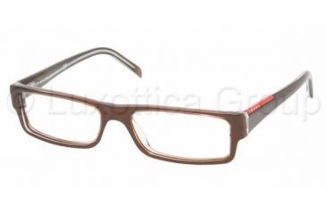 Image of Prada Linea Rosa PS 01AV Eyeglasses Styles - Morish/Transparent Morish Frame w/Non-Rx 51 mm Diameter Lenses, ZX01O1-5115