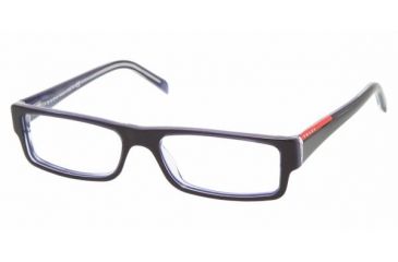 Image of Prada Linea Rosa PS 01AV Eyeglasses Styles - Top Blue/Azure Transparent Frame w/Non-Rx 51 mm Diameter Lenses, ZXZ1O1-5115