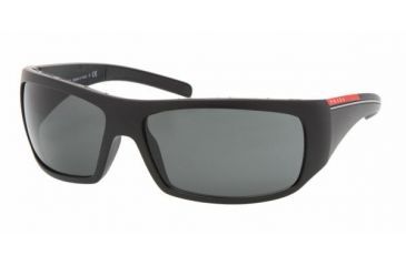 Image of Prada Linea Rosa PS01LS SV Prescription Sunglasses - Matte Black+black Rubb. Frame / 65 mm Prescription Lenses, 1BO1A1-6515