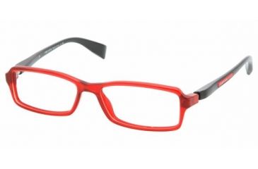 Image of Prada Linea Rosa PS04BV Bifocal Eyeglasses - Red Crystal Demo Lens Frame / 53 mm Prescription Lenses, AB91O1-5315