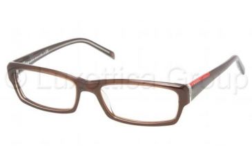 Image of Prada Linea Rosa PS09AV SV Prescription Eyeglasses - Morish/Transparent Morish Frame / 53 mm Prescription Lenses, ZX01O1-5316