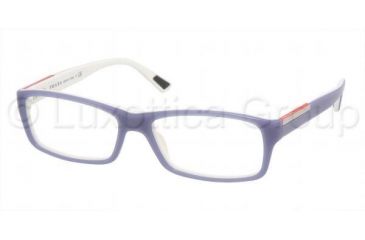 Image of Prada Linea Rosa PS11AV Bifocal Eyeglasses - Top Denim/White Frame / 53 mm Prescription Lenses, GRS1O1-5316