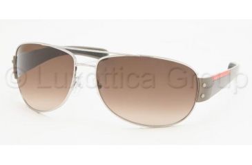 Image of Prada Linea Rosa PS 52GS Sunglasses Styles - Silver Frame / Brown Gradient Lenses, 1BC6S1-6515
