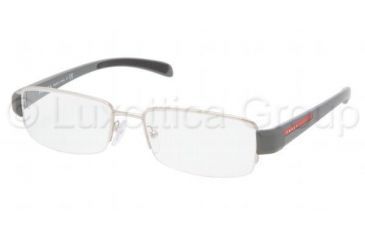 Image of Prada Linea Rosa PS55AV SV Prescription Eyeglasses - 1BC1O1 Silver Demo Lens Frame / 51 mm Prescription Lenses, 1BC1O1-5117