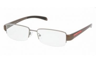 Image of Prada Linea Rosa PS55AV SV Prescription Eyeglasses - GVU1O1 Gunmetal Demo Lens Frame / 51 mm Prescription Lenses, GVU1O1-5117
