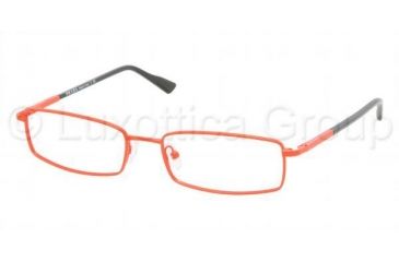 Image of Prada Linea Rosa PS 57AV Eyeglasses Styles - Orange Demi Shiny Frame w/Non-Rx 54 mm Diameter Lenses, AAK1O1-5417