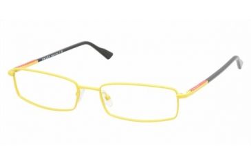 Image of Prada Linea Rosa PS 57AV Eyeglasses Styles - Yellow Demi Shiny Frame w/Non-Rx 52 mm Diameter Lenses, AAJ1O1-5217
