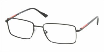 Image of Prada Linea Rosa PS58AV Progressive Eyeglasses - Black Demi Matte Frame / 53 mm Prescription Lenses, 1BO1O1-5317