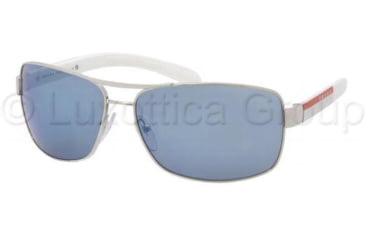Image of Prada Linea Rosa Sunglasses PS54IS 1BC9P1-6514 - Silver Blue Mirror