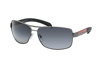 Image of Prada Linea Rosa Sunglasses PS54IS 7CQ5W1-65 - Gunmetal Frame, Polar Grey Gradient Lenses