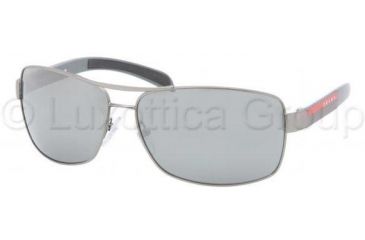 Image of Prada Linea Rosa Sunglasses PS54IS 7CQ7W1-6514 - Gunmetal Demi Shiny Silver Mirror