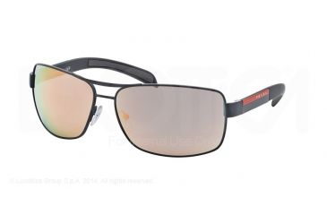 Image of Prada Linea Rosa Sunglasses PS54IS AGG2D2-65 - Grey Demishiny Frame, Grey Mirror Rose Gold Lenses