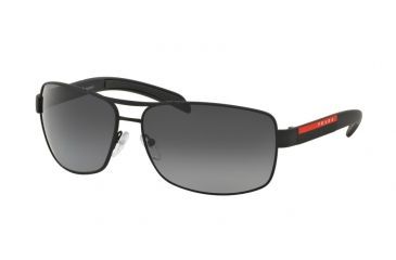 Image of Prada Linea Rosa Sunglasses PS54IS DG05W1-65 - Black Rubber Frame, Polar Grey Lenses