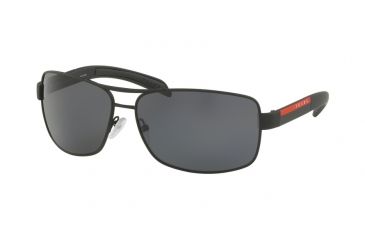 Image of Prada Linea Rosa Sunglasses PS54IS DG05Z1-65 - Black Rubber Frame, Polar Grey Lenses
