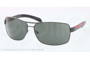 Image of Prada Linea Rosa Sunglasses PS54IS OAV3O1-65 - Aspalth Frame, Green Lenses