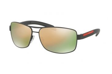 Image of Prada Linea Rosa Sunglasses PS54IS TIG2D2-65 - Grey Rubber Frame, Grey Mirror Rose Gold Lenses