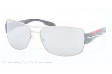 Image of Prada PS53NS Progressive Prescription Sunglasses PS53NS-QFP2B0-65 - Lens Diameter 65 mm, Frame Color Steel Rubber