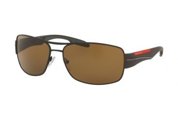 Image of Prada PS53NS Progressive Prescription Sunglasses PS53NS-UEA5Y1-65 - Lens Diameter 65 mm, Frame Color Brown Rubber