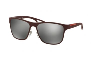Image of Prada LJ SILVER PS56QS Single Vision Prescription Sunglasses PS56QS-TWM7W1-56 - Lens Diameter 56 mm, Frame Color Bordeaux Rubber