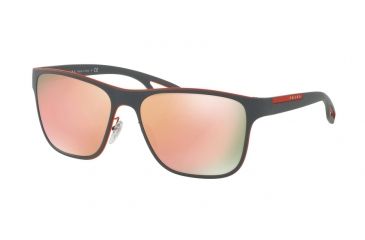 Image of Prada LJ SILVER PS56QS Single Vision Prescription Sunglasses PS56QS-VHL6Q2-56 - Lens Diameter 56 mm, Frame Color Orange/grey Rubber