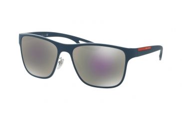 Image of Prada LJ SILVER PS56QS Single Vision Prescription Sunglasses PS56QS-VHN2E2-56 - Lens Diameter 56 mm, Frame Color White/avio Rubber