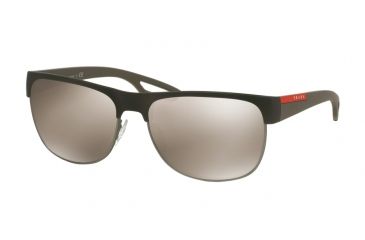 Image of Prada LJ SILVER PS57QS Progressive Prescription Sunglasses PS57QS-UBY1C0-58 - Lens Diameter 58 mm, Frame Color Brown Rubber/steel Rubber