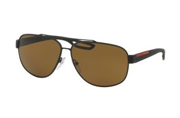 Image of Prada LJ SILVER PS58QS Progressive Prescription Sunglasses PS58QS-DG05Y1-63 - Lens Diameter 63 mm, Frame Color Black Rubber