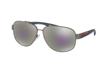 Image of Prada LJ SILVER PS58QS Progressive Prescription Sunglasses PS58QS-DG12E2-63 - Lens Diameter 63 mm, Frame Color Gunmetal Rubber