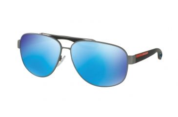 Image of Prada LJ SILVER PS58QS Progressive Prescription Sunglasses PS58QS-DG15M2-63 - Lens Diameter 63 mm, Frame Color Gunmetal Rubber