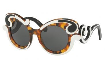 Image of Prada MINIMAL BAROQUE PR23NS Sunglasses VAL1A1-52 - Ivory Havana Frame, Grey Lenses
