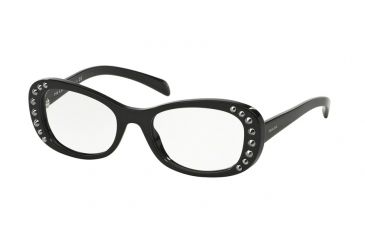 Image of Prada ORNATE PR21RV Progressive Prescription Eyeglasses 1AB1O1-51 - Black Frame
